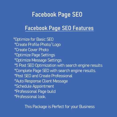 Facebook Page SEO Package